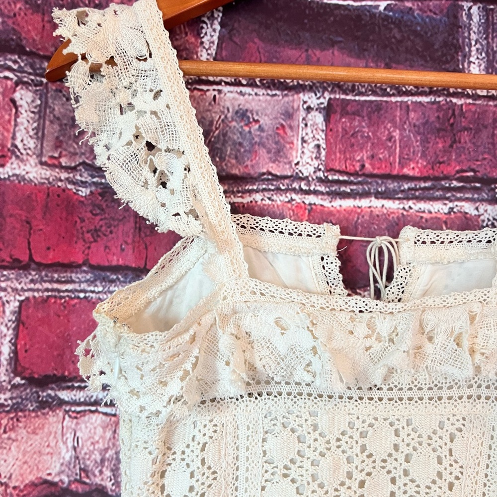 Free People Cream Crochet Mini Dress - Picture 5 of 6